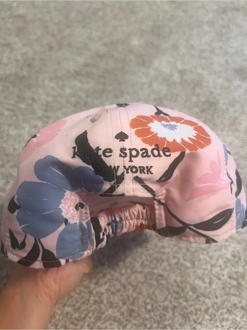 Kate Spade New York Pink Floral Spade Logo Baseball Cap Hat